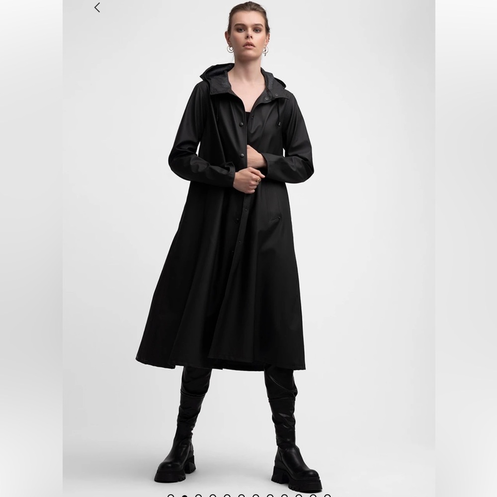 Stutterheim black rubberised cotton rain coat